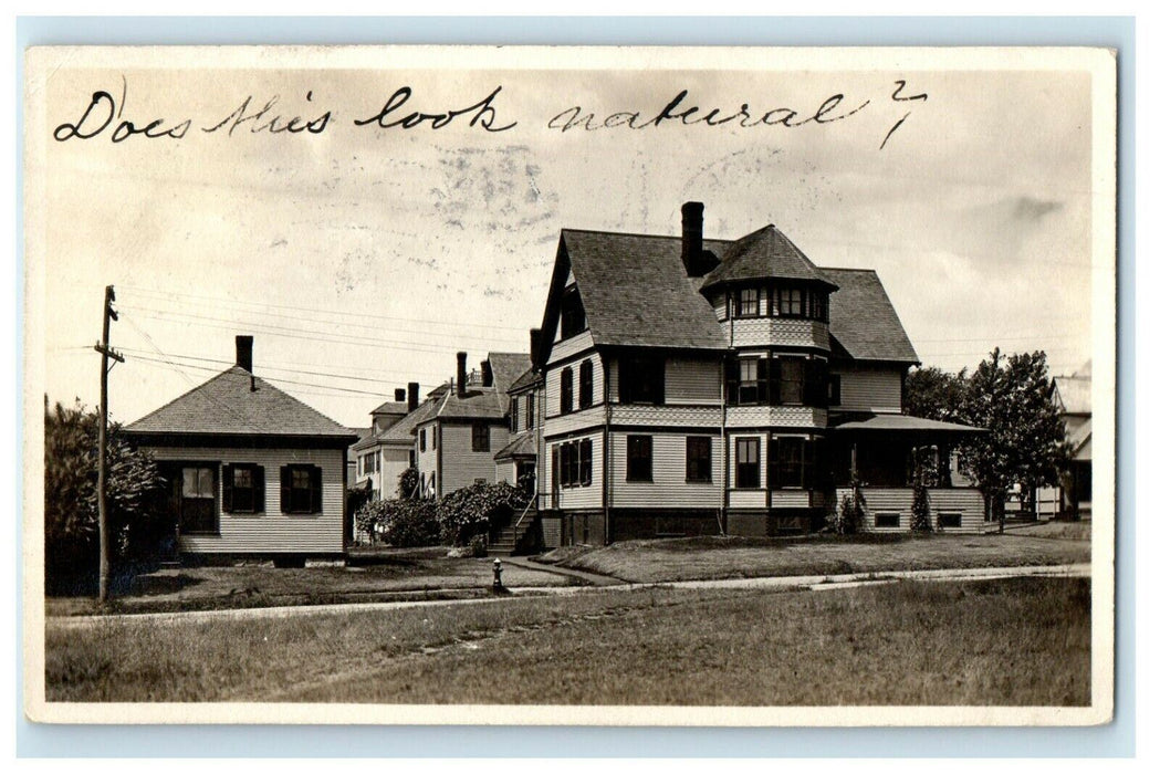 1909 Victorian House Residential Milford Massachusetts MA RPPC Photo Postcard