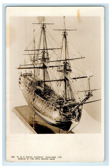 c1905 H.M.S Royal George England Museum Fine Arts Boston MA RPPC Photo Postcard