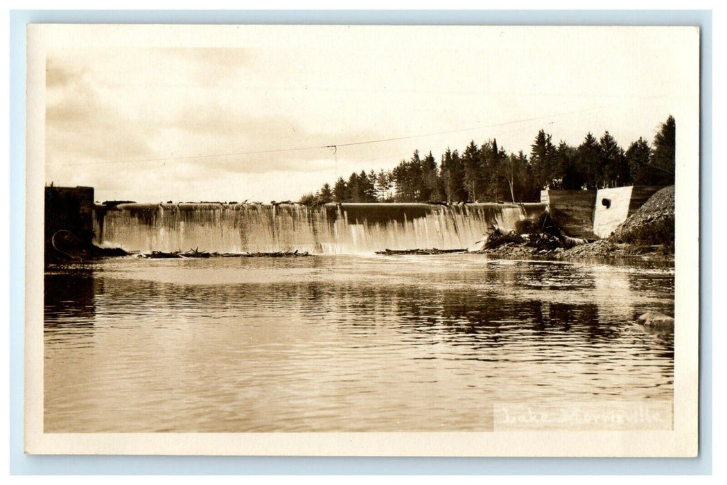 c1920's The Lake Of Morrisville Vermont VT RPPC Photo Waterfalls Postcard