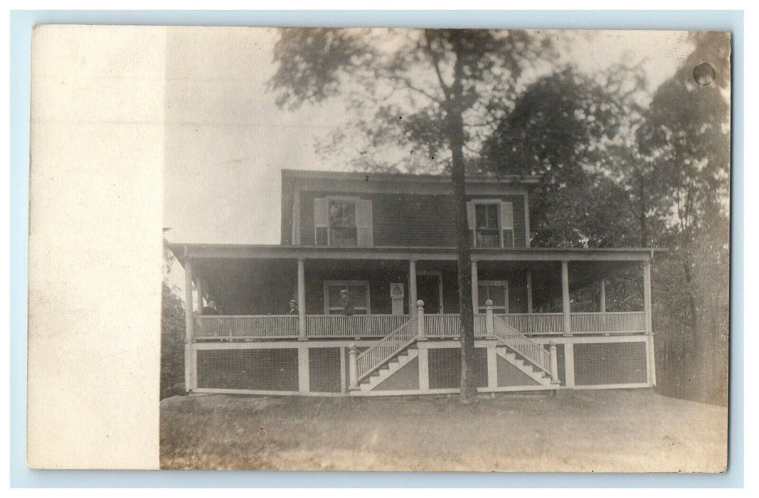 1911 Springfield Massachusetts MA, 75 Yale St. House Porch RPPC Photo Postcard