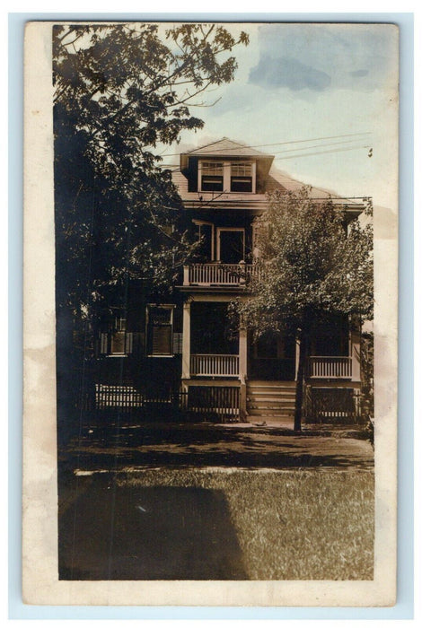 1915 House Street View Cambridge Massachusetts MA RPPC Photo Antique Postcard