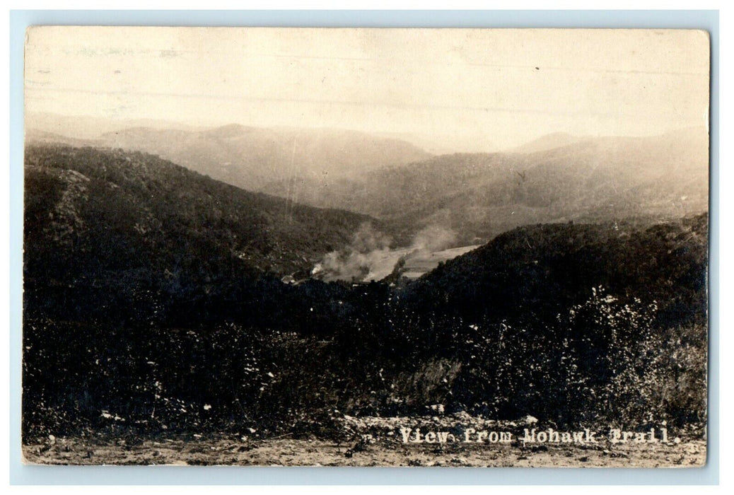 1922 View From Mohawk Trail Massachusetts MA RPPC Photo Antique Postcard