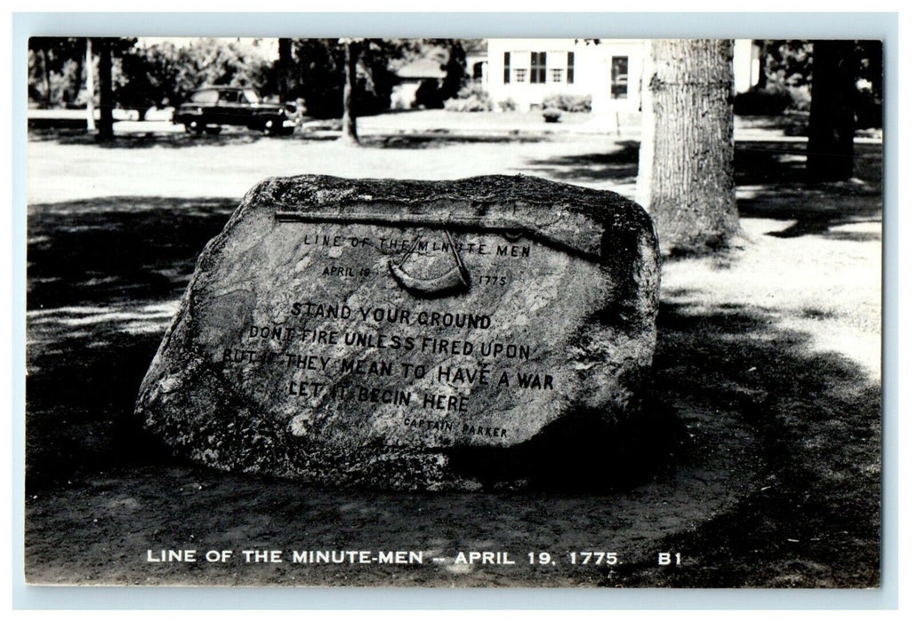 c1910's Line Of The Minute Men Lexington Massachusetts MA RPPC Photo Postcard