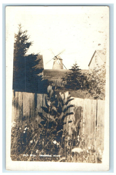 c1910's The Old Mill Chatham Massachusetts MA RPPC Photo Windmill Postcard
