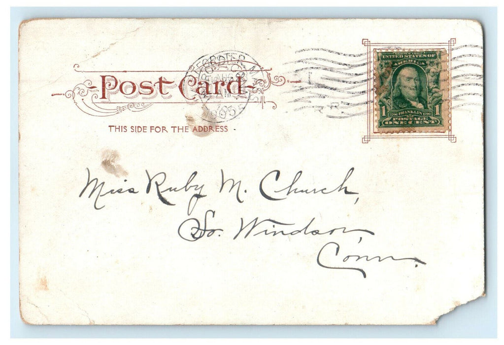 1905 Women's Club Building, Worcester Massachusetts MA Posted Postcard