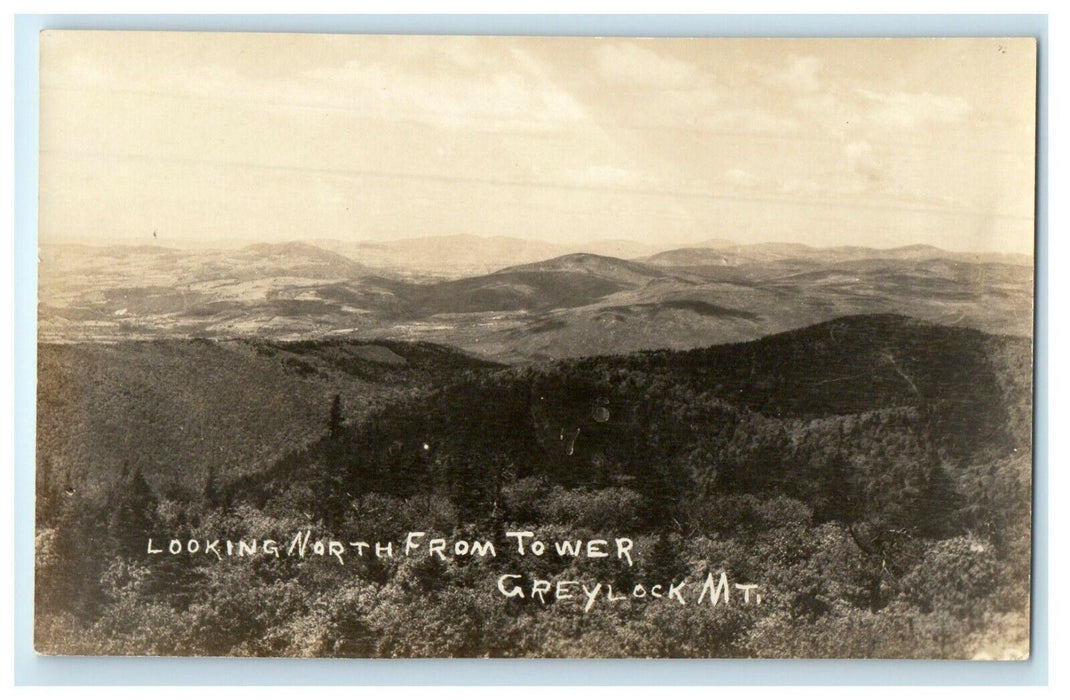 c1910 Looking North From Tower Greylock MT. Massachusetts MA RPPC Photo Postcard