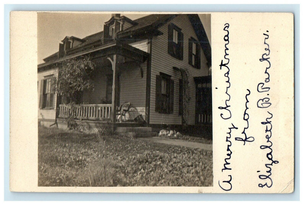 1908 House View At Uxbridge Massachusetts MA RPPC Photo Antique Postcard