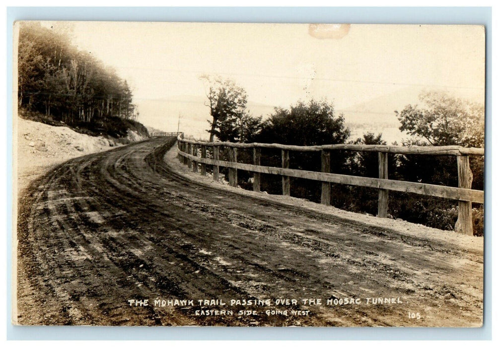 Mohawk Trail MA, Passing Over Moosac Tunnel Eastern Side RPPC Photo Postcard