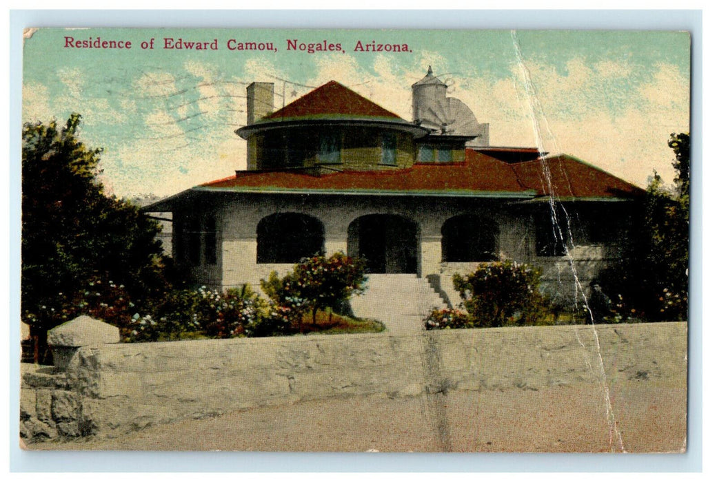1916 Residence of Edward Camou, Nogales, Arizona AZ Posted Postcard