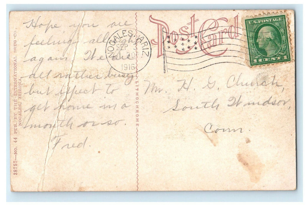 1916 Residence of Edward Camou, Nogales, Arizona AZ Posted Postcard