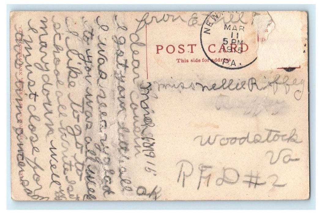 1915 Public School Building, New Freedom Pennsylvania PA Postcard
