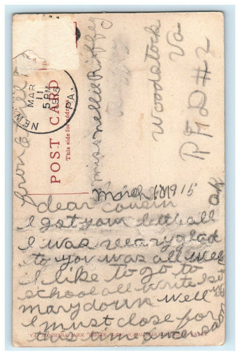 1915 Public School Building, New Freedom Pennsylvania PA Postcard