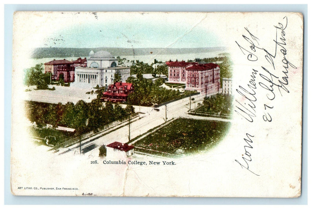 1905 Columbia College New York City New York NY Antique Posted Postcard