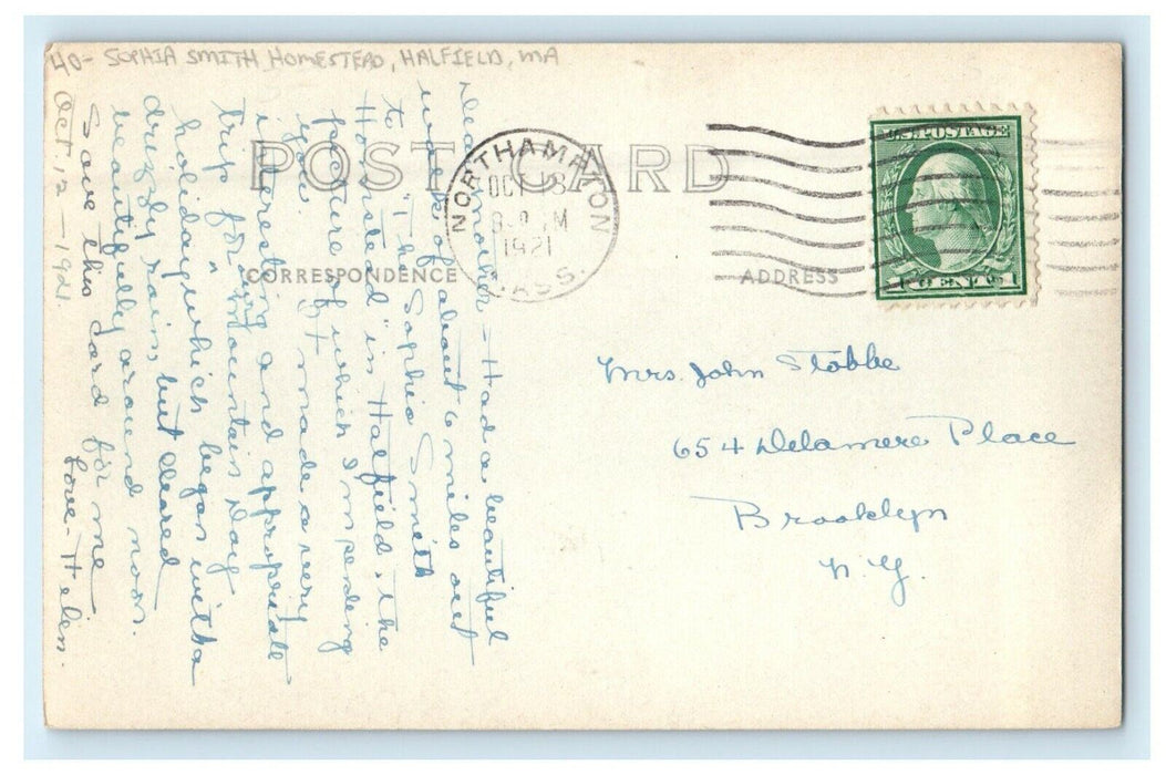 1921 Sophia Smith Homestead Halfield Massachusetts MA RPPC Photo Postcard