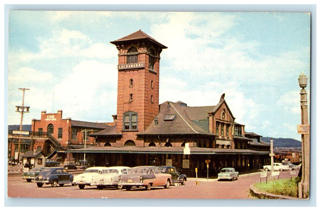 1961 Lackawanna Railroad Station Binghamton New York NY Posted Postcard