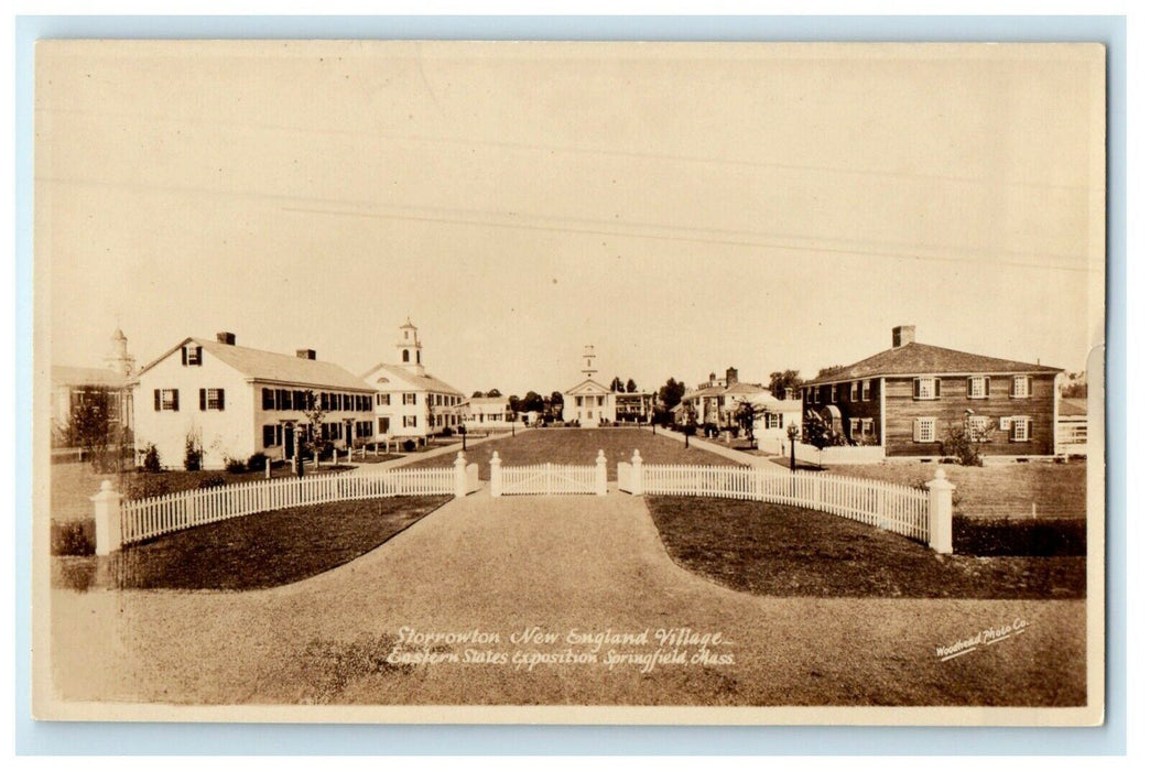 c1910's Storrowton New England Village Houses Springfield MA RPPC Photo Postcard