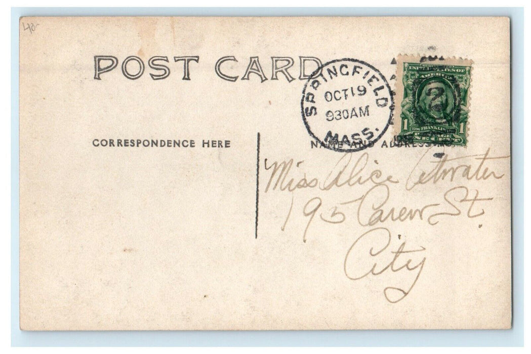 c1910's Dirt Road View Springfield Massachusetts MA RPPC Photo Antique Postcard