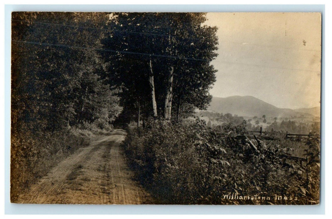 c1910's Dirt Road And Trees Williamstown Massachusetts MA RPPC Photo Postcard