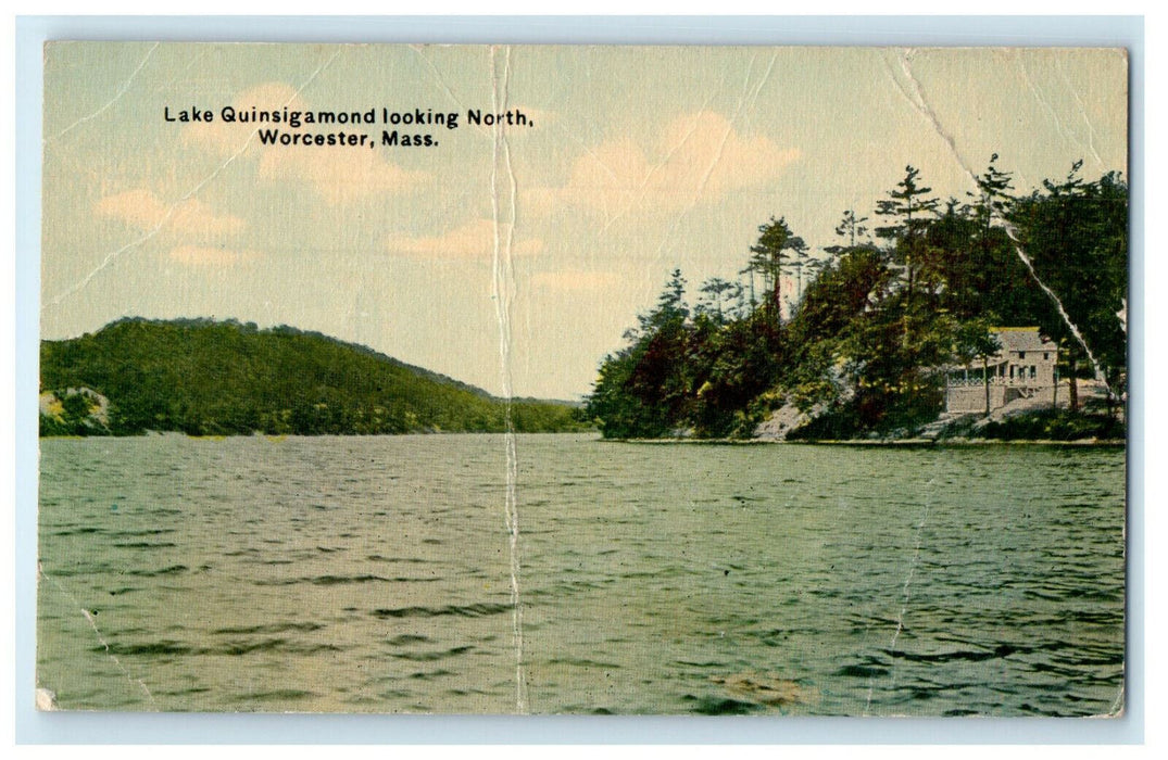 c1910s Lake Quinsigamond Looking North Worcester Massachusetts MA Postcard