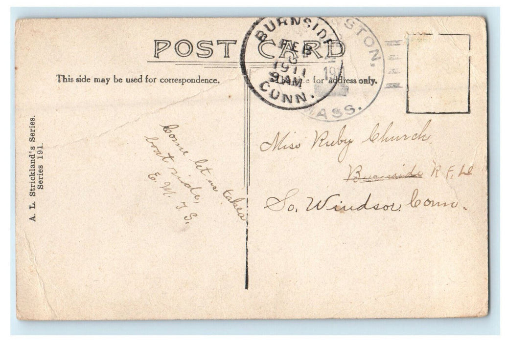 1911 The Mirrored Mountains New Boston Massachusetts MA Antique Posted Postcard