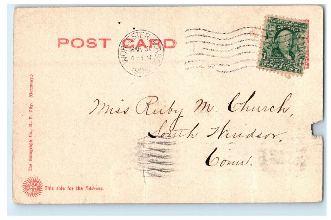 1906 First Baptist Church, Springfield Massachusetts MA Posted Postcard