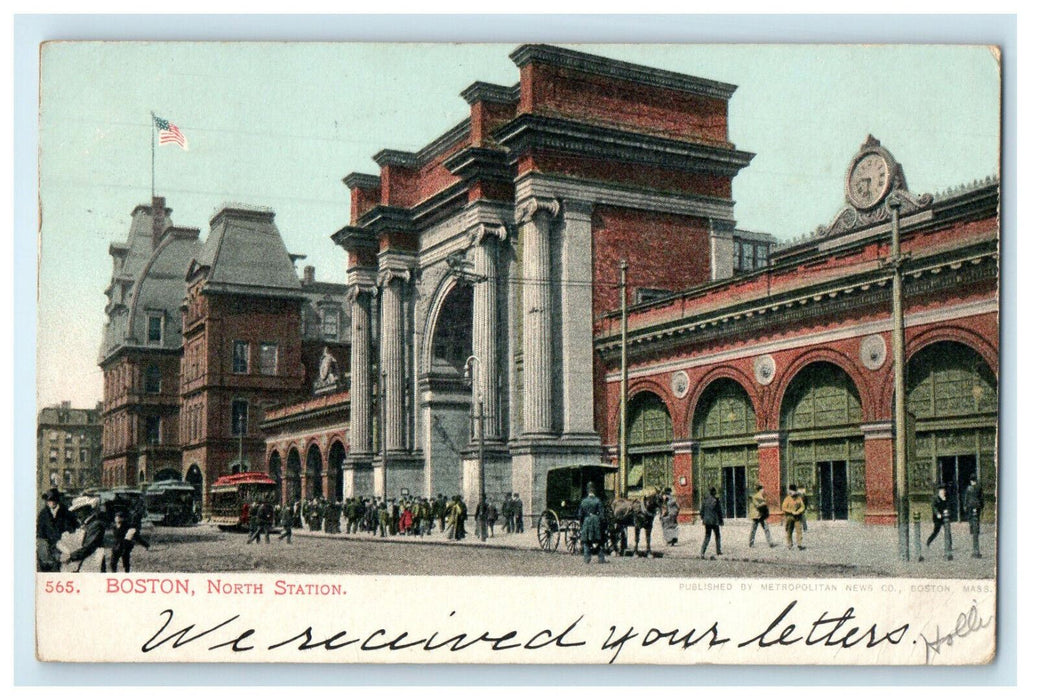 1906 North Station Boston Massachusetts MA Antique Posted Postcard