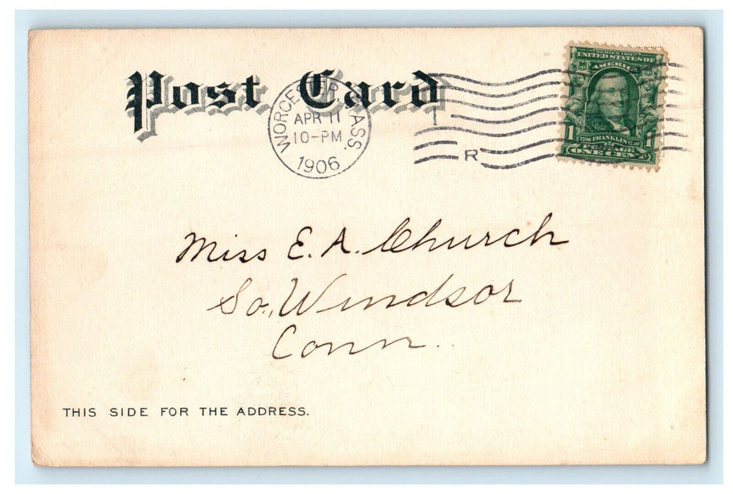 1906 North Station Boston Massachusetts MA Antique Posted Postcard