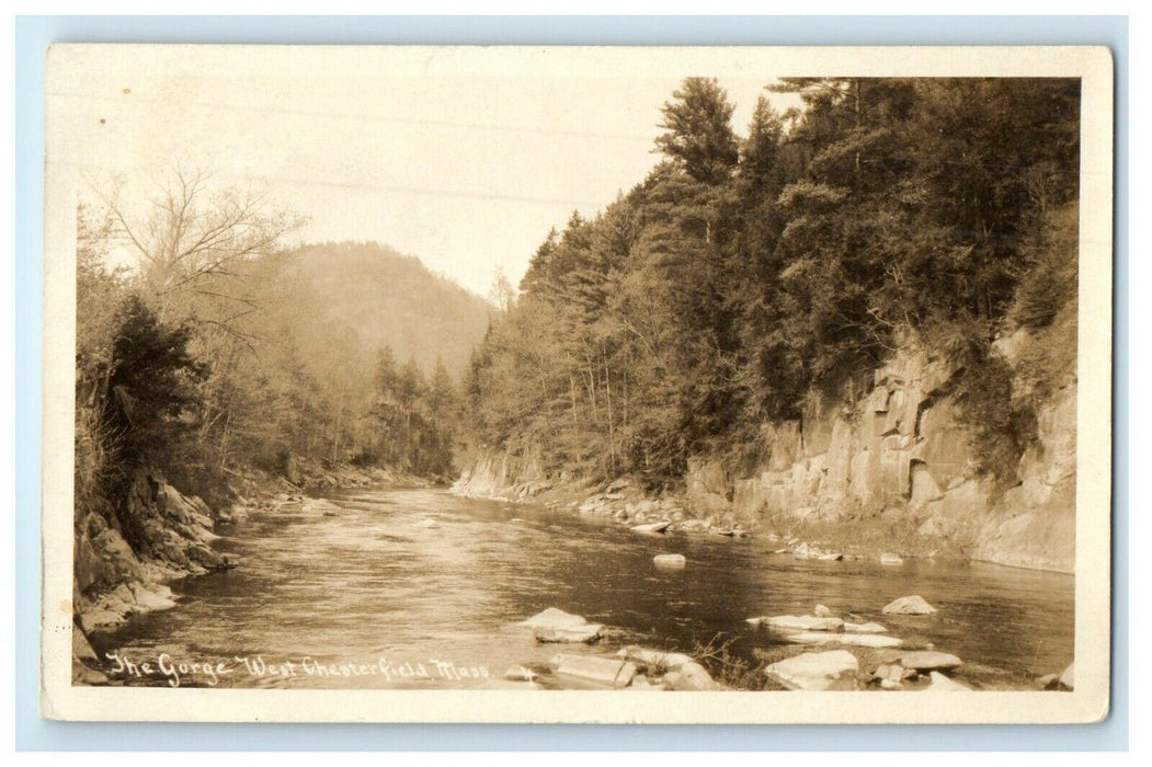 c1920's View Of The Gorge West Chesterfield Massachusetts MA RPPC Photo Postcard