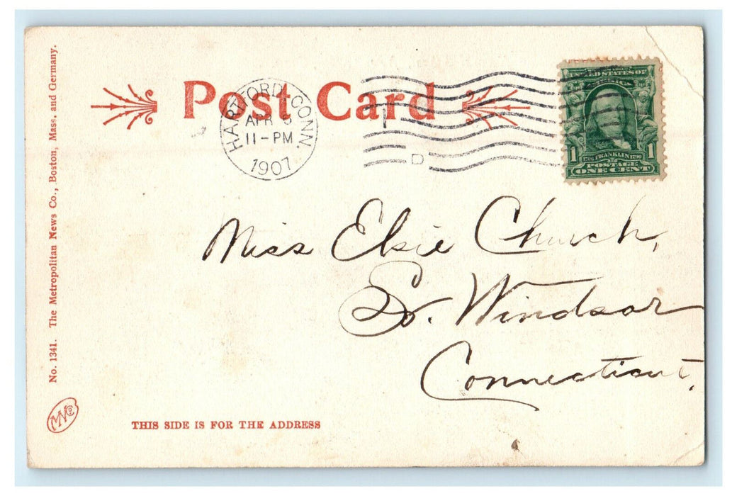 1907 State Normal School, New Britain Connecticut CT Antique Posted Postcard