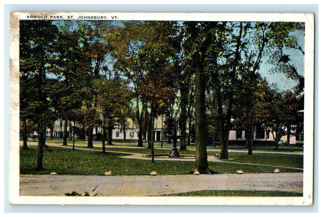 1924 Arnold Park, St. Johnsbury Vermont VT Posted Antique Postcard