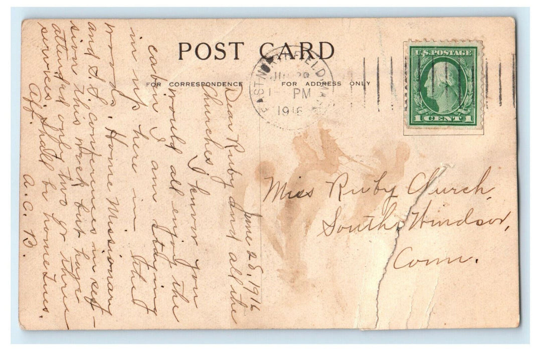 1916 The Mill Lovers Retreat East Northfield Massachusetts MA Antique Postcard