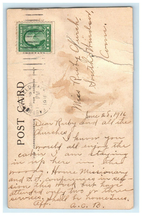 1916 The Mill Lovers Retreat East Northfield Massachusetts MA Antique Postcard