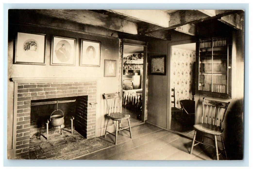 1930 Shaker Brook Farm Interior Harvard Massachusetts MA RPPC Photo Postcard