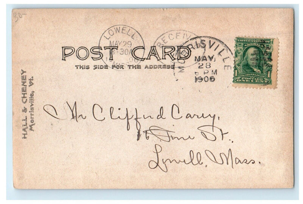 1906 Lamoille River View Morrisville Massachusetts MA RPPC Photo Postcard