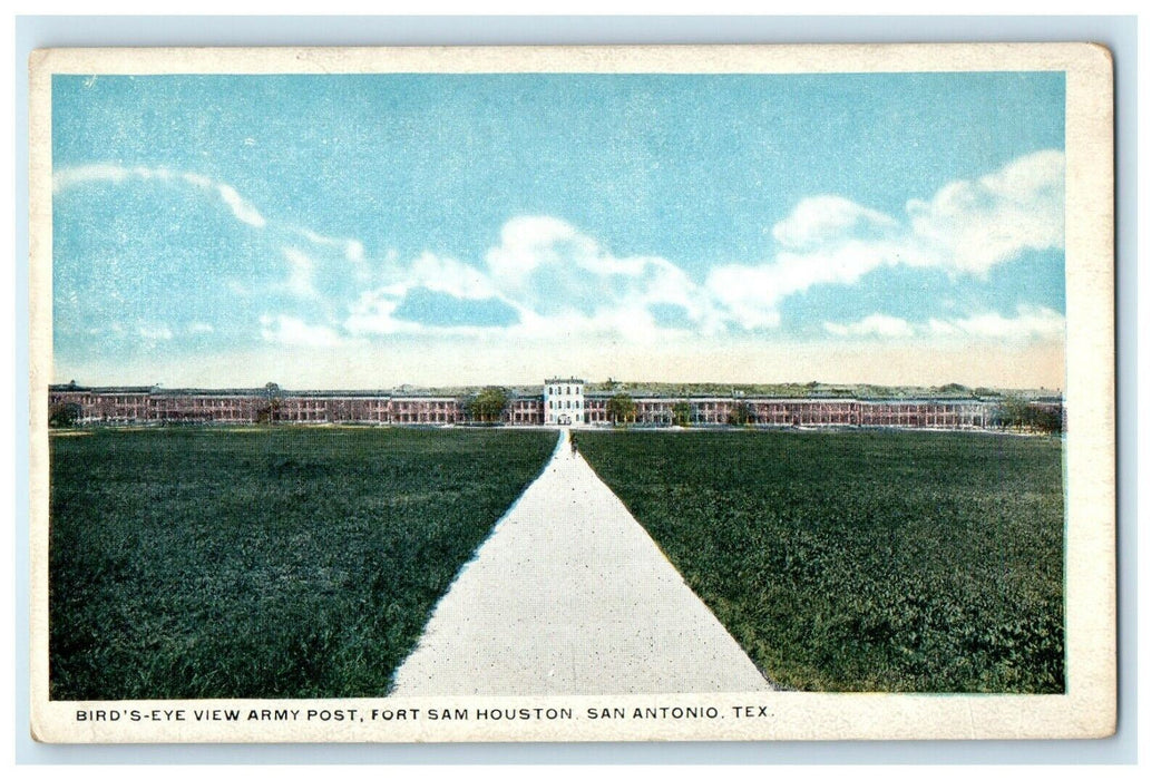 1919 Bird's Eye View Army Post Fort Sam Houston San Antonio Texas TX  Postcard