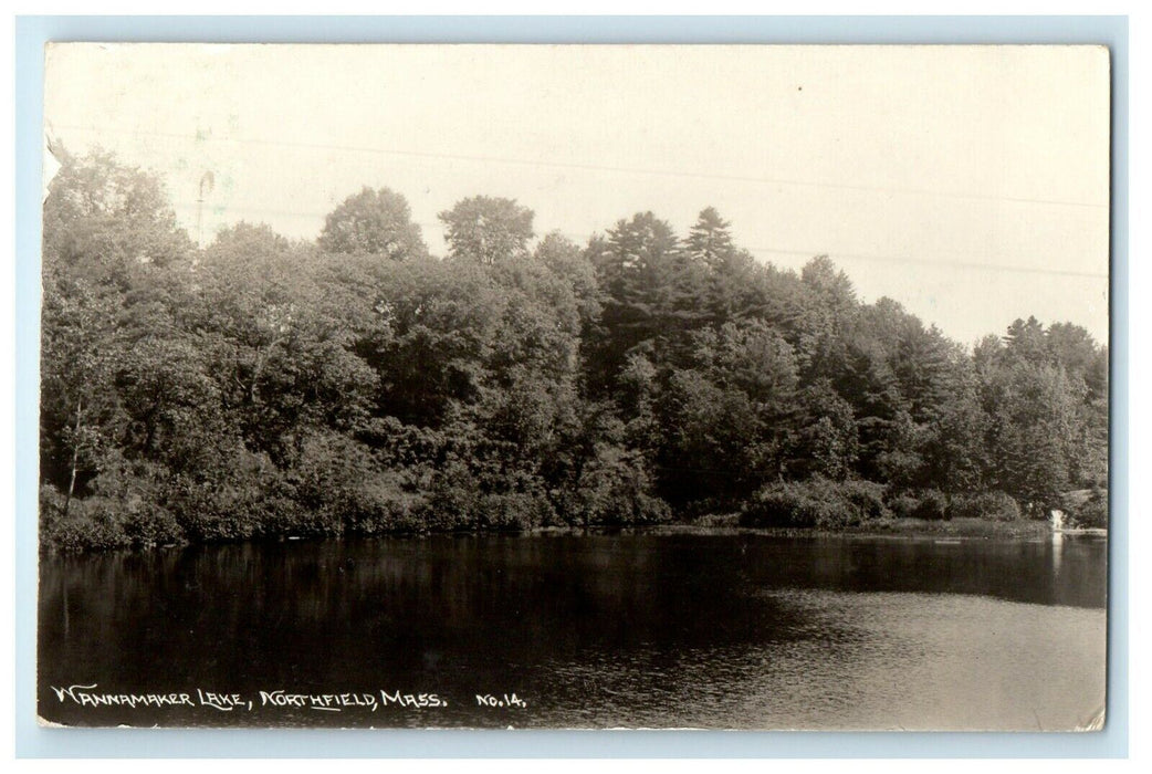 1915 Wannamaker Lake Northfield Massachusetts MA RPPC Photo Antique Postcard