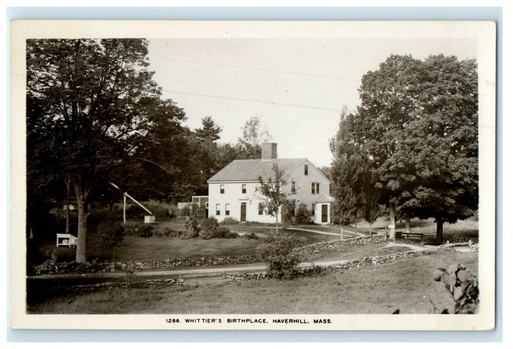 c1910's Whittier's Birthplace Haverhill Massachusetts MA RPPC Photo Postcard