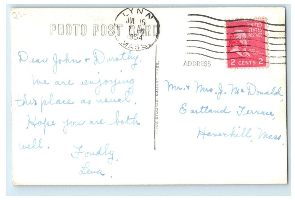 1954 Breaking Wave Mifflin Nahant Massachusetts MA RPPC Photo Vintage Postcard