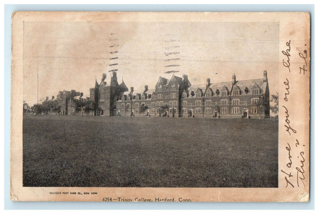 c1905s Trinity College, Hartford Connecticut CT Antique Posted Postcard