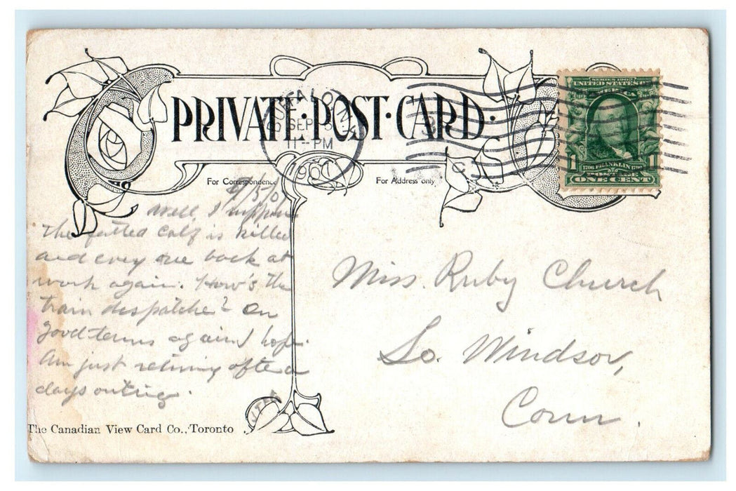 1907 Normal School Toronto Canada CA Antique Posted Postcard