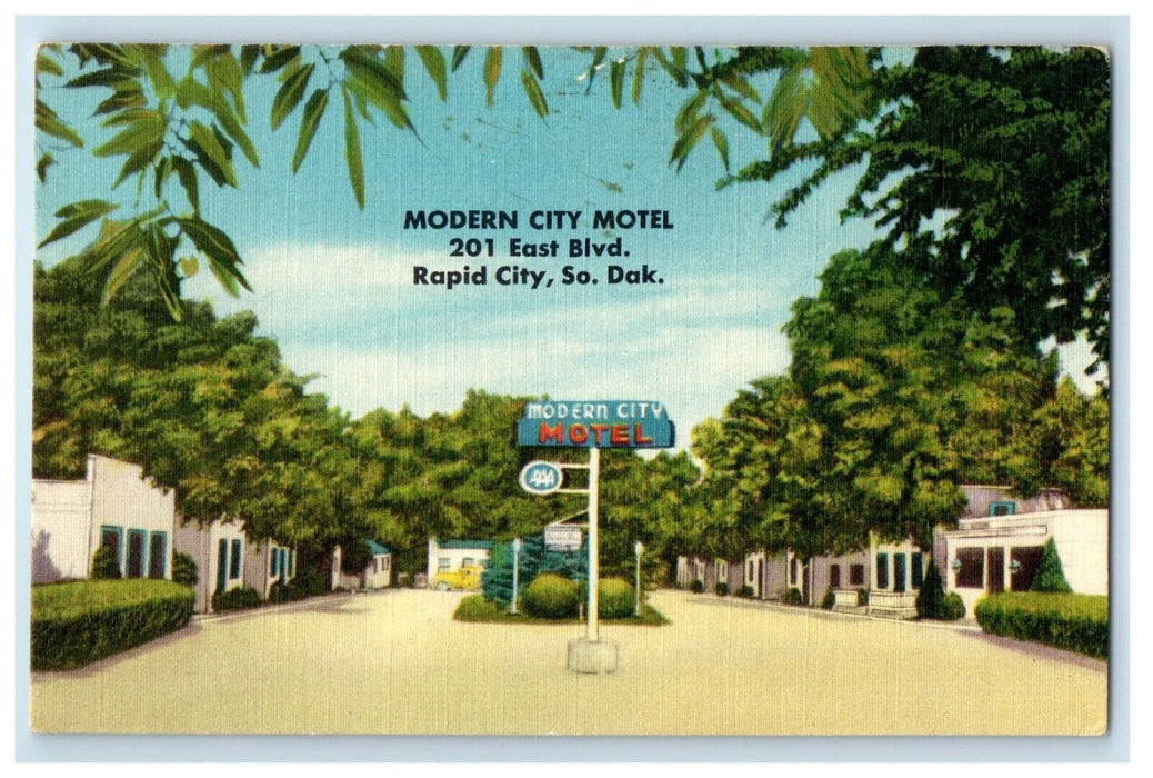 Modern City Motel 201 East Blvd. Rapid City South Dakota SD Vintage Postcard