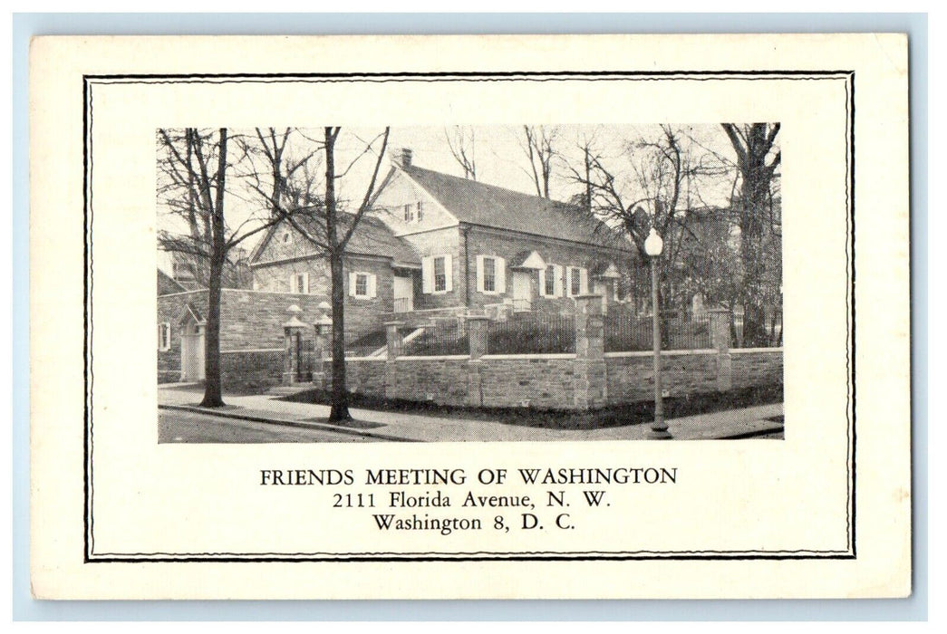 c1930's Friends Meeting Of Florida Avenue Washington D.C.  Unposted Postcard