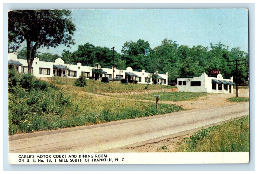 c1950s Cage's Motor Court & Dining Room Franklin North Carolina NC Postcard