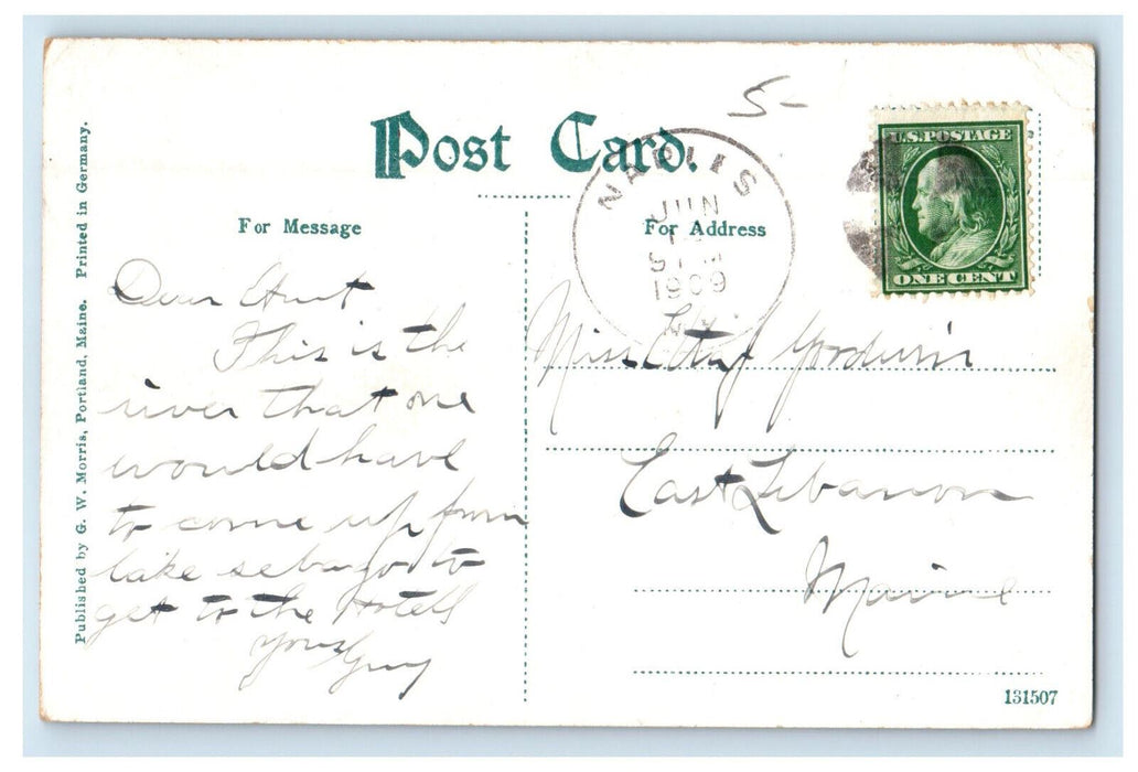 1909 The Draw Bridge In The Songo River Maine ME Vintage Posted Postcard