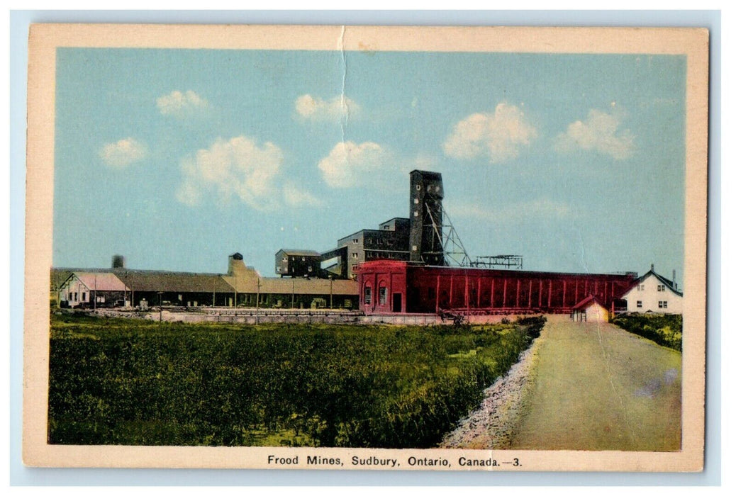 View Of Frood Mines Sudbury Ontario Canada Unposted Vintage Postcard
