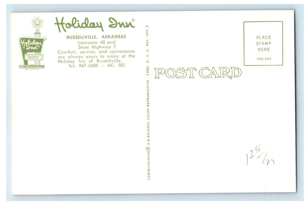Holiday Inn Empire Room Restaurant Interior Russellville Arkansas AR Postcard