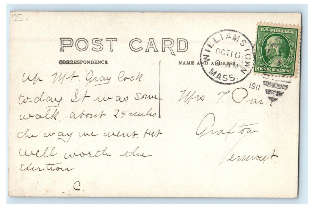 1911 On The Greylock Trail Williamstown Massachusetts MA RPPC Photo Postcard