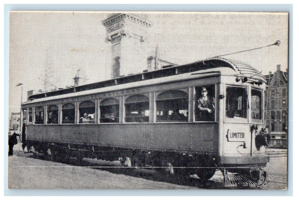 c1940s Eastern No 111 Leaving Clinton Square in Downtown Syracuse NY Postcard