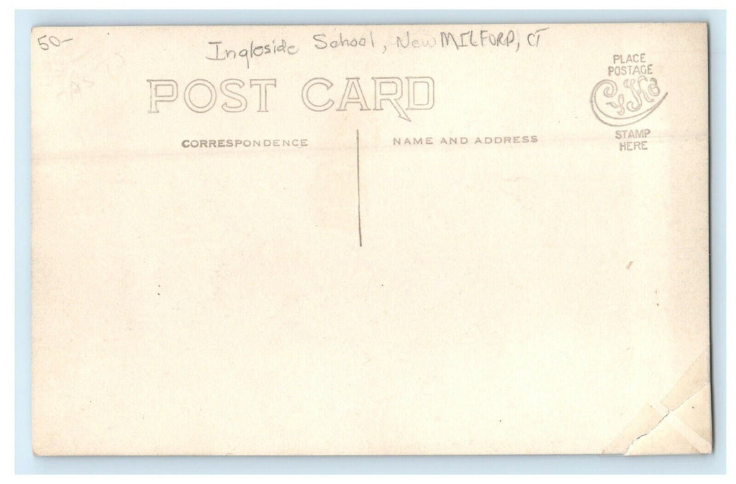 c1910's Ingleside School New Milford Connecticut CT RPPC Photo Antique Postcard