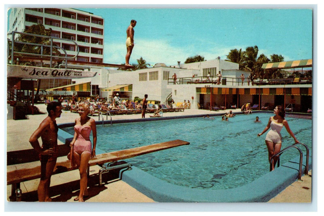 1968 The Seagull 21st St. Miami Beach Florida FL Advertising Postcard